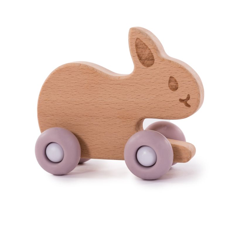 Fluffy Bunny on Wheels Pink